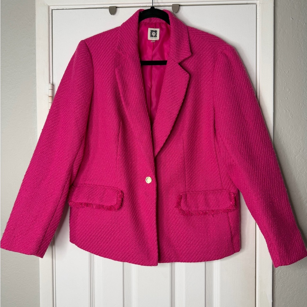Anne Klein Hot Pink Textured Blazer